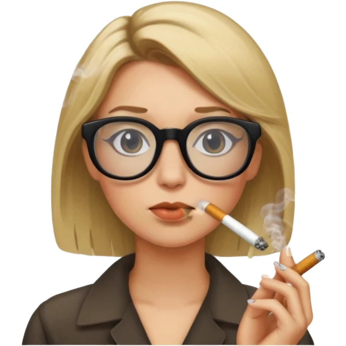 can you create a sneaky bitch SNAKE with big glasses smoking a cigarrette? the SNAKE needs to have dirty blonde hair emoji