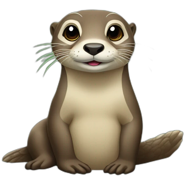 Loutre sur tortue  emoji