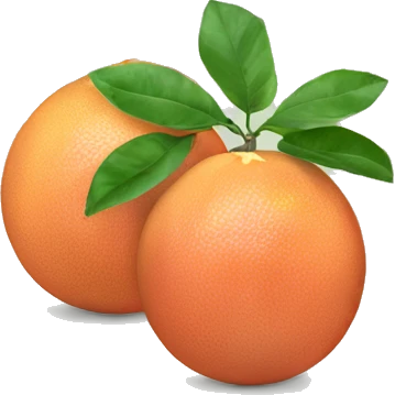 Two Grapefruit’s with leaves emoji