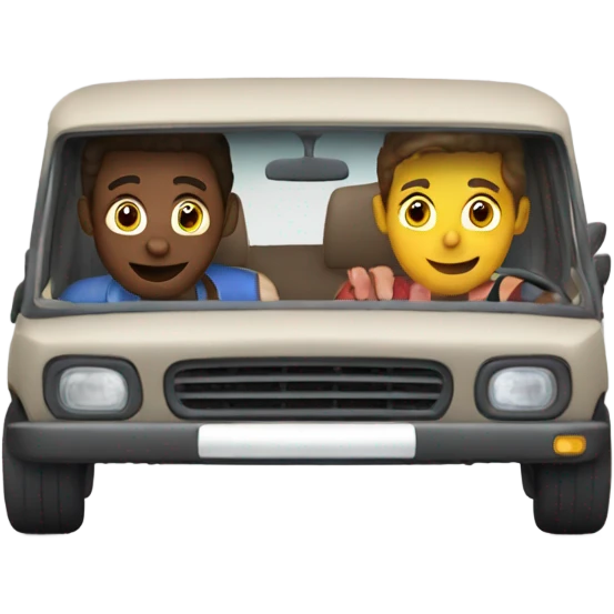 2 friends looking for the third friend driving emoji