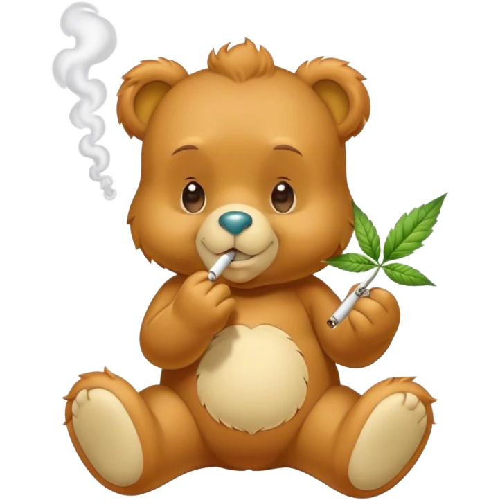 care bear smoking weed emoji
