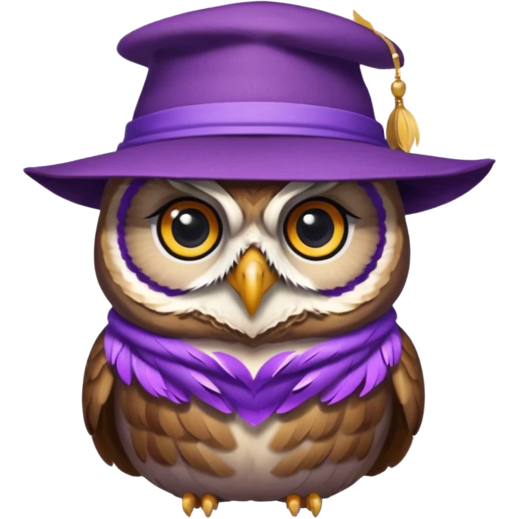 owl wear purple with hat emoji
