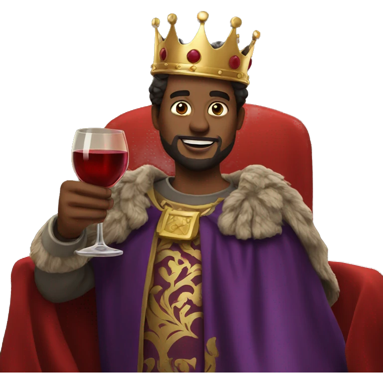 king holding glass of wine emoji