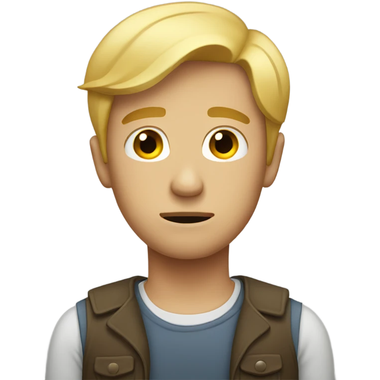 Blonde hair man sad emoji