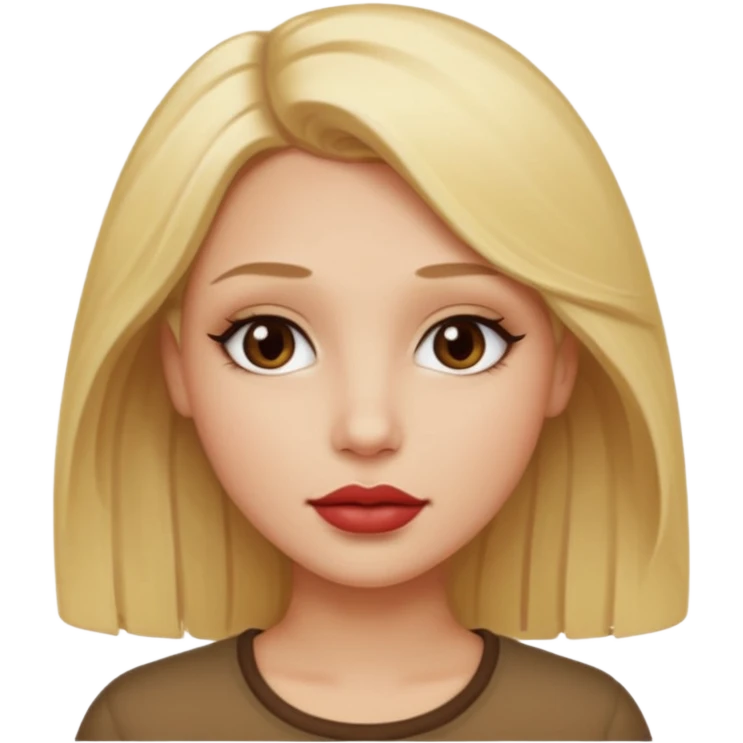 Tengo la tez clara pero en tonalidad cálida, el cabello rubio y ojos oscuros, tengo los labios gruesos emoji