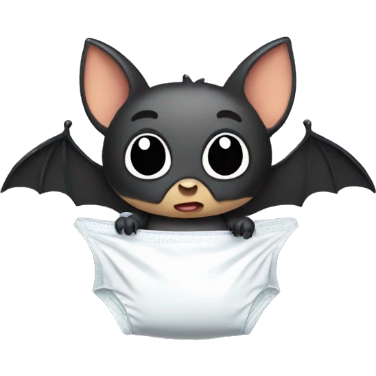 a bat with a diaper emoji