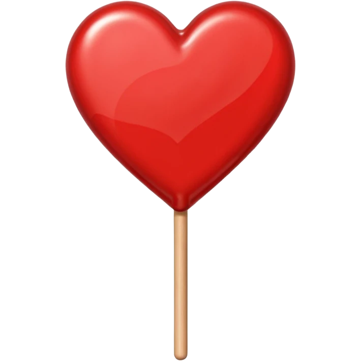 red heart-shaped lollipop on a stick emoji