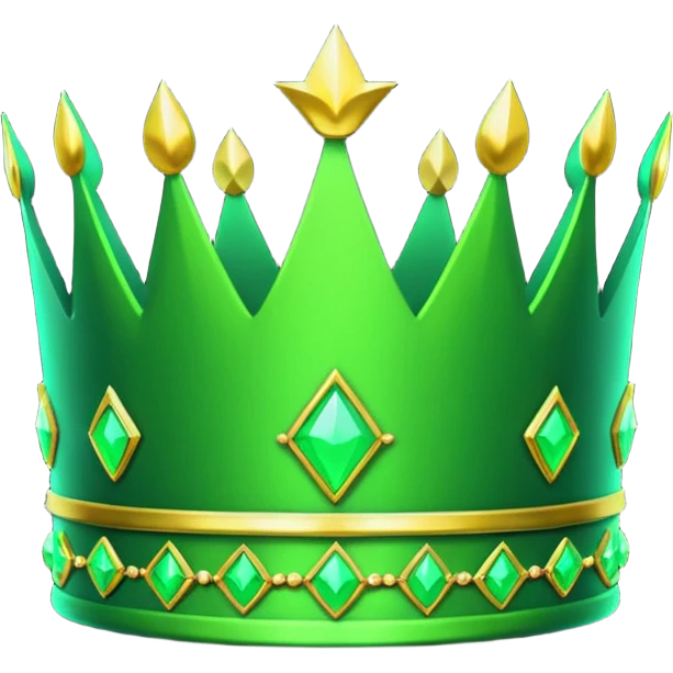 neon green royal crown glowing emoji