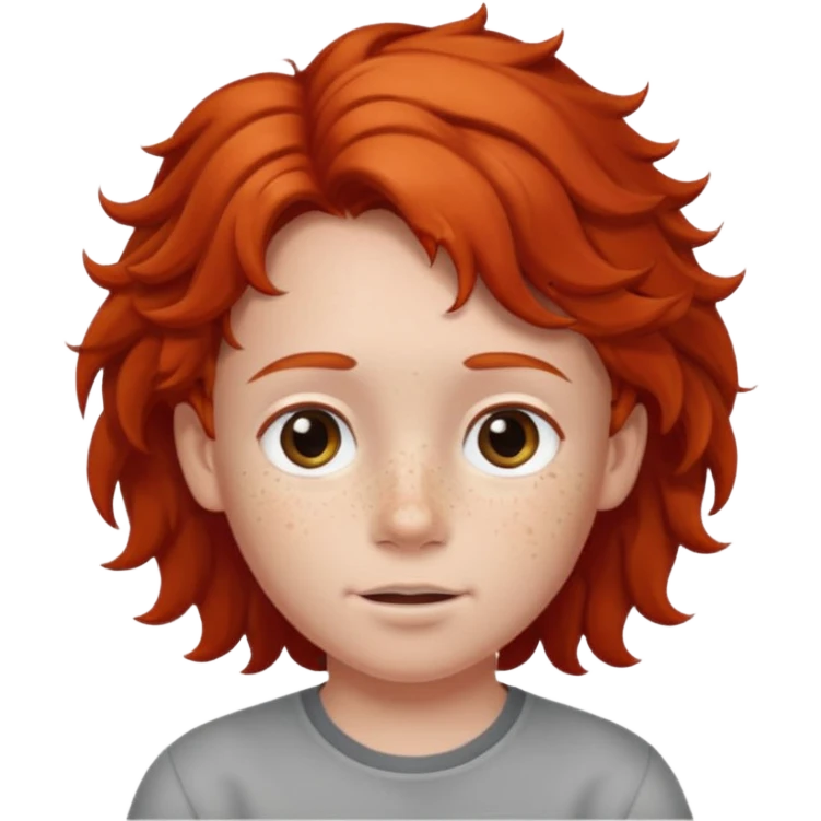 red wavy haired kid  emoji