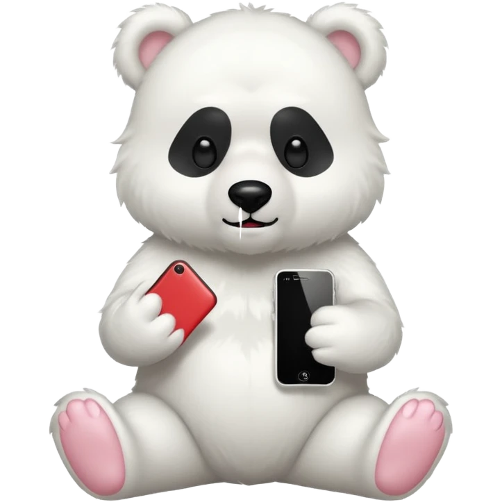 White Bear whole body  with iphone in hand  emoji