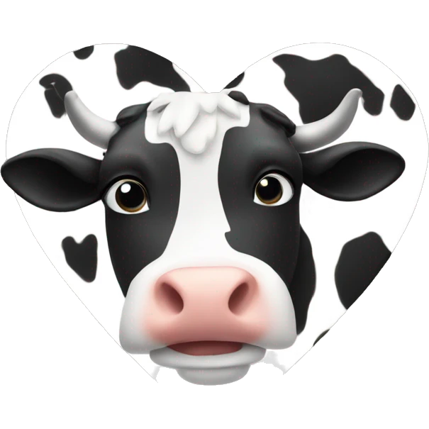 Heart filled with cow print emoji