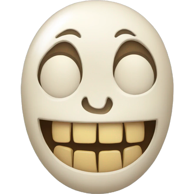 Smiling emoji with bone in its mouth emoji