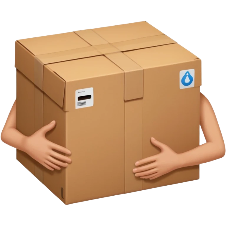 two hands handing box normal package emoji