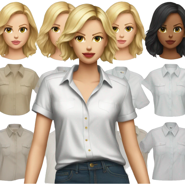 ultra realistic charlize theron wearing shirt emoji