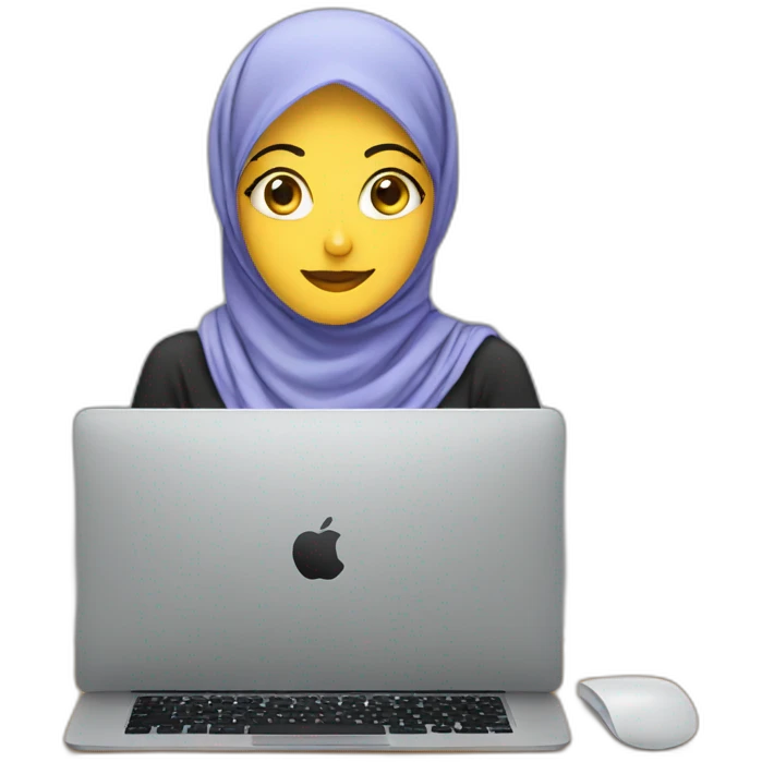 hijabi with desktop emoji