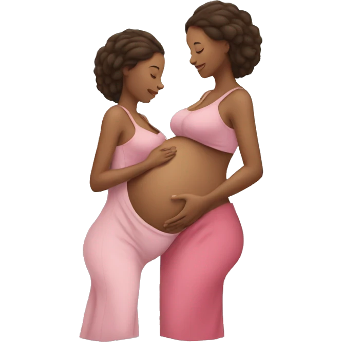 woman pregnant with twins holding her belly emoji