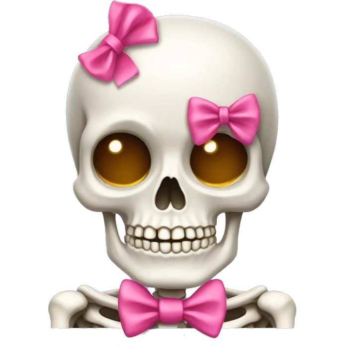 Skeleton with pink bow on head emoji