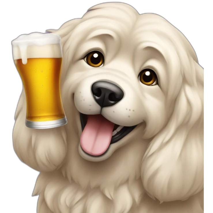 Chien qui boit une bière emoji