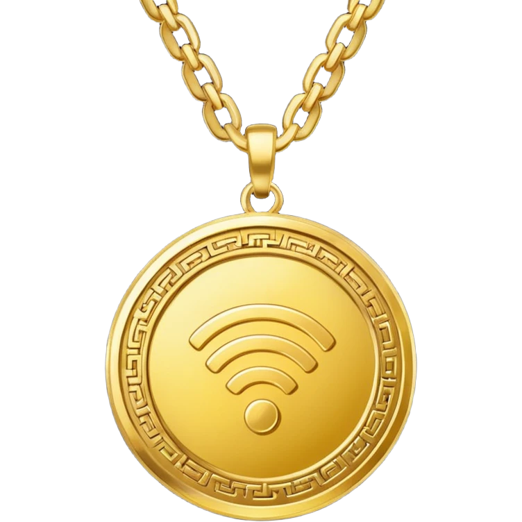 Gold wifi money chain emoji