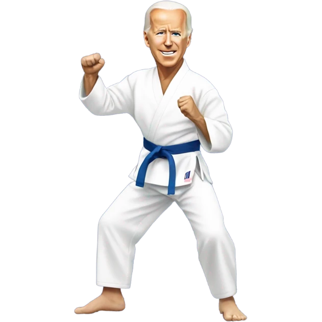 Joe Biden doing karate emoji
