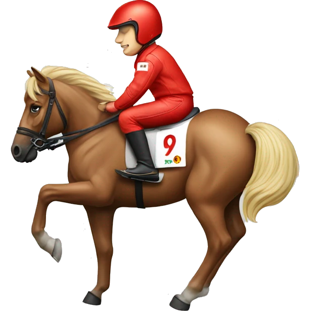 kimi räikkönen riding a ferrari horse emoji