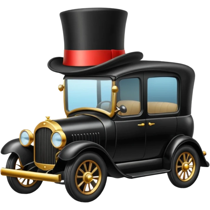 A car in a tophat emoji