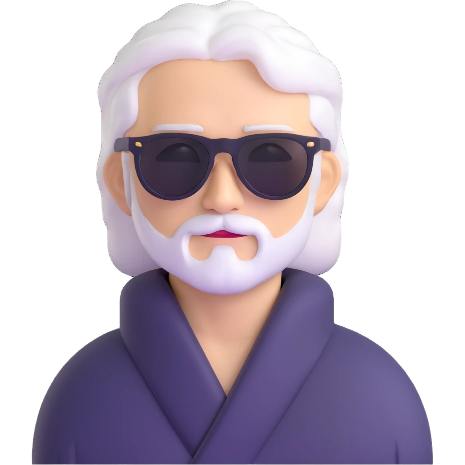 Satoru Gojo with sunglasses and white hair from Jujutsu Kaisen emoji