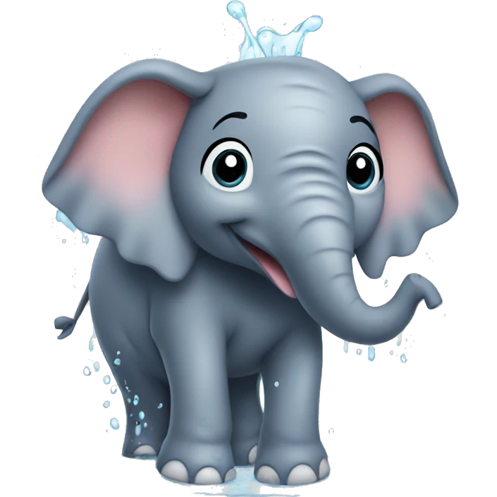 Elephant taking a shower emoji