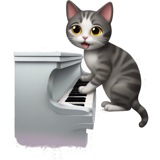 Cat playing a piano emoji