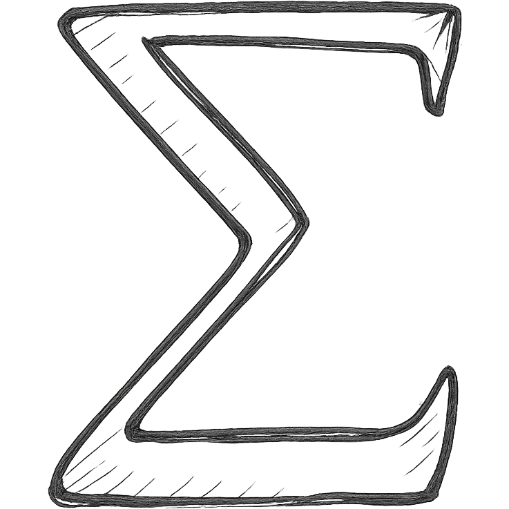 hand-drawn sketch style sigma symbol emoji
