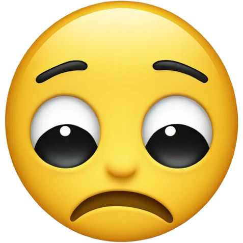 Tired yellow circle face emoji