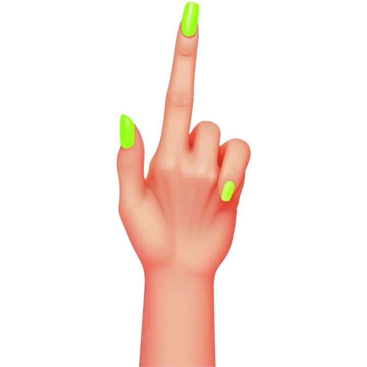 cyberpunk style neon middle finger with long neon nails emoji