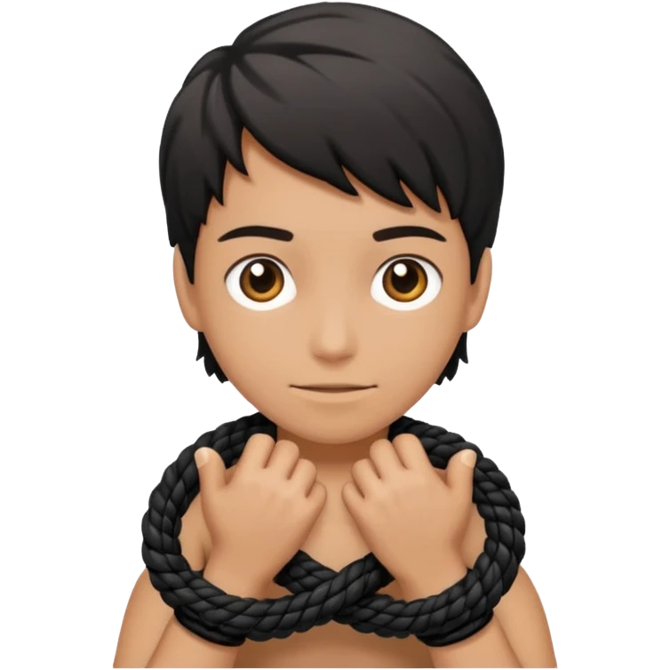 Black rope on hands emoji