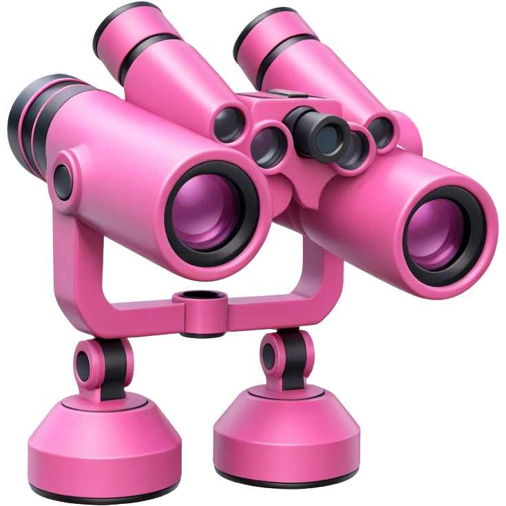 robotic 3d pink binoculars from an angle emoji