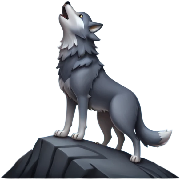 Wolf howls moon  emoji