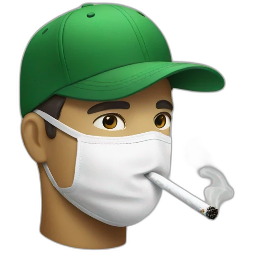 Lacoste smoking friends with white lacoste mask emoji