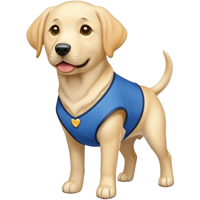 yellow lab dog blue vest emoji
