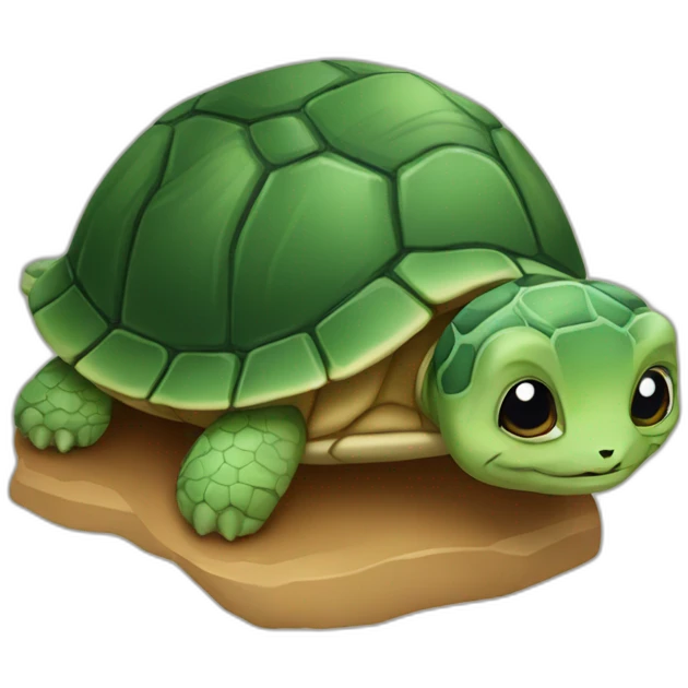 Tortue sur un chat emoji