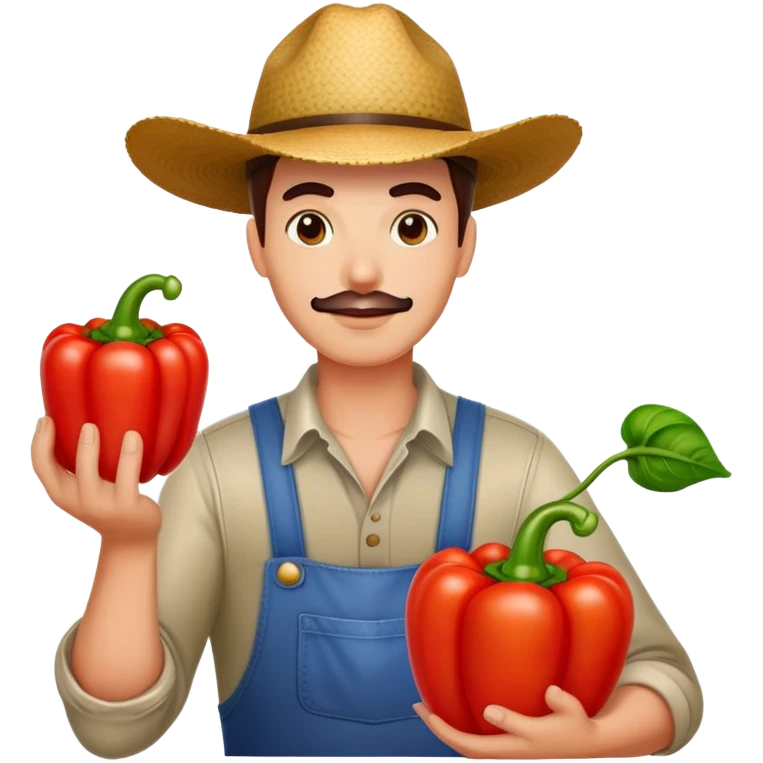 farmer holding a red bell pepper emoji
