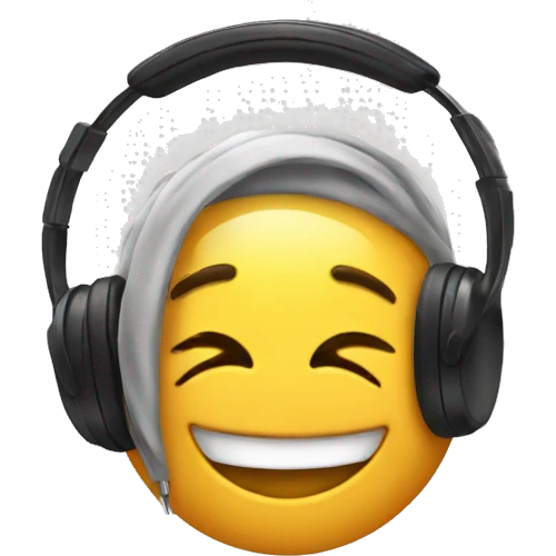 smiling emoji with headphones emoji