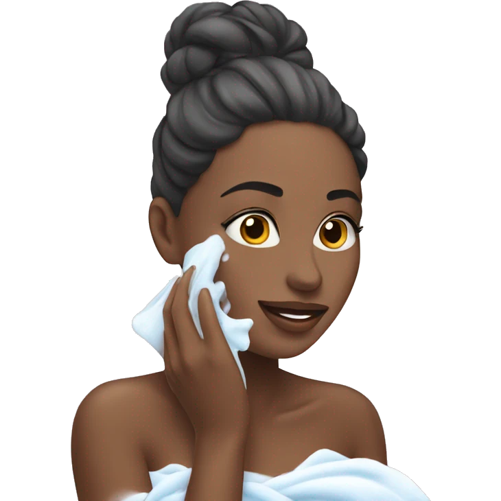 beautiful woman washing her face emoji