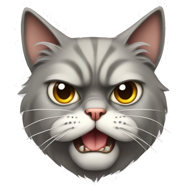 cat persian with angry face emoji
