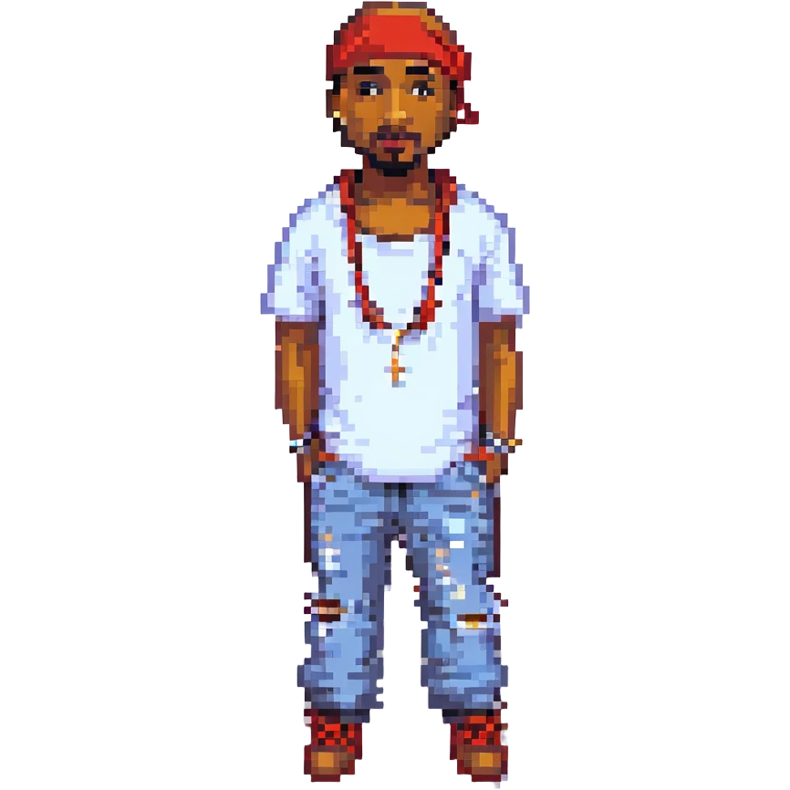 2Pac в полный рост, no background emoji