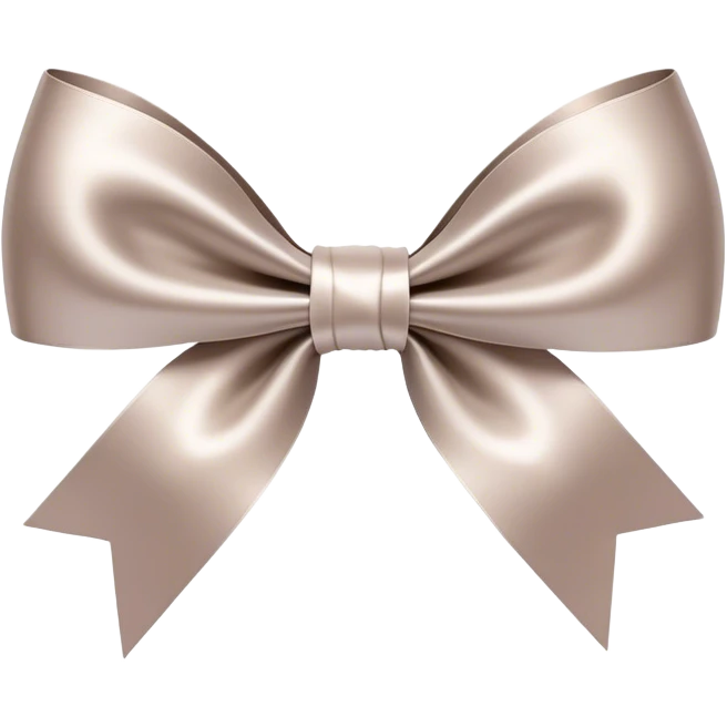 One extremely stretched, straight, ultra-thin ribbon bow, no extra curves, no fluff, no puff, NO ROUNDNESS, only a sharp, elongated and delicate bow, minimalist and sleek emoji