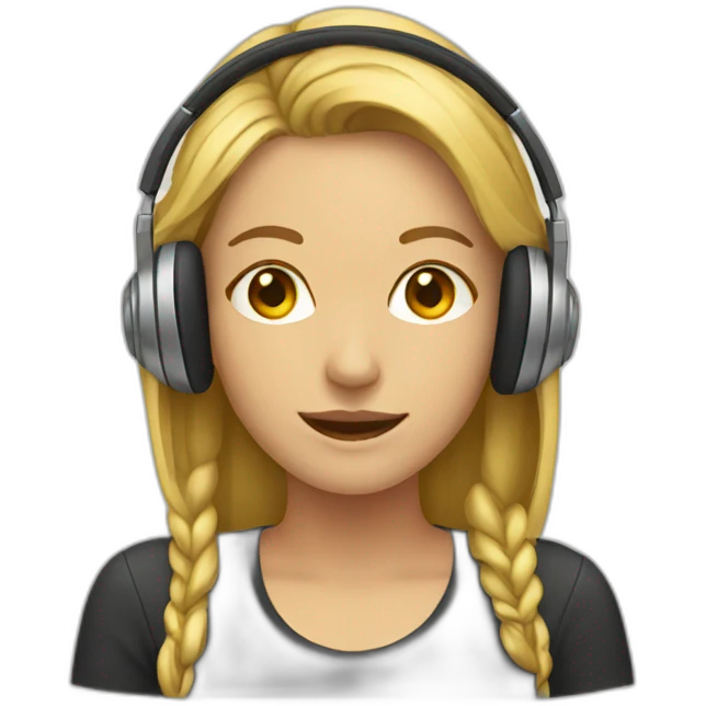Female headphones user emoji