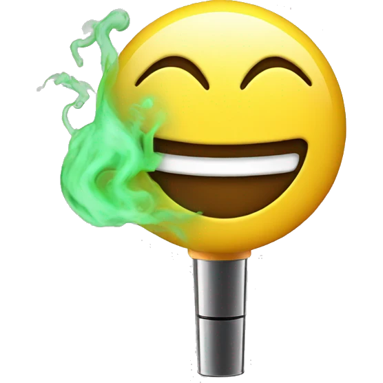 Original smiley face emoji using vape device emoji
