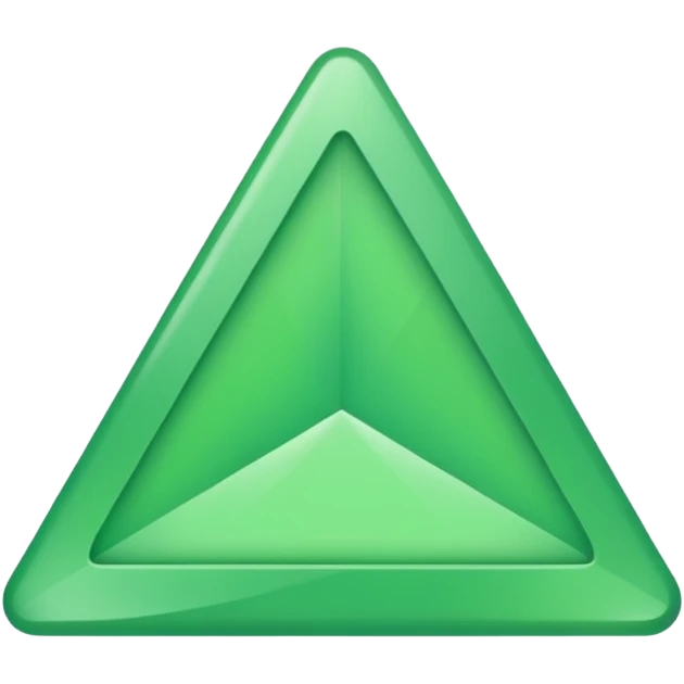 triangulo para arriba en color verde liso emoji
