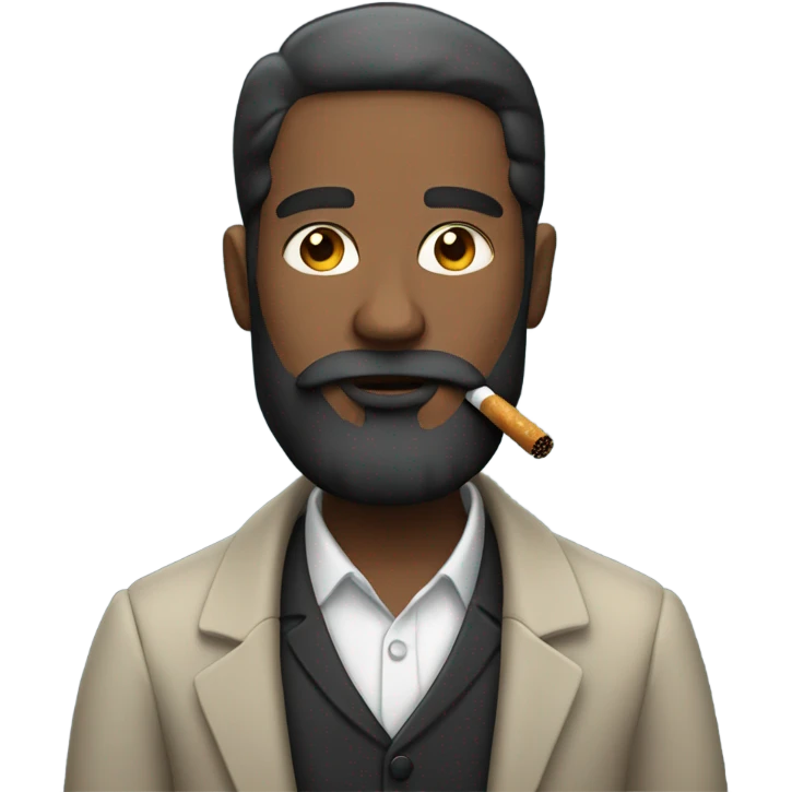 Man beard cigarette emoji