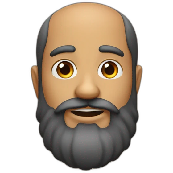 calvo con barba sonrie emoji