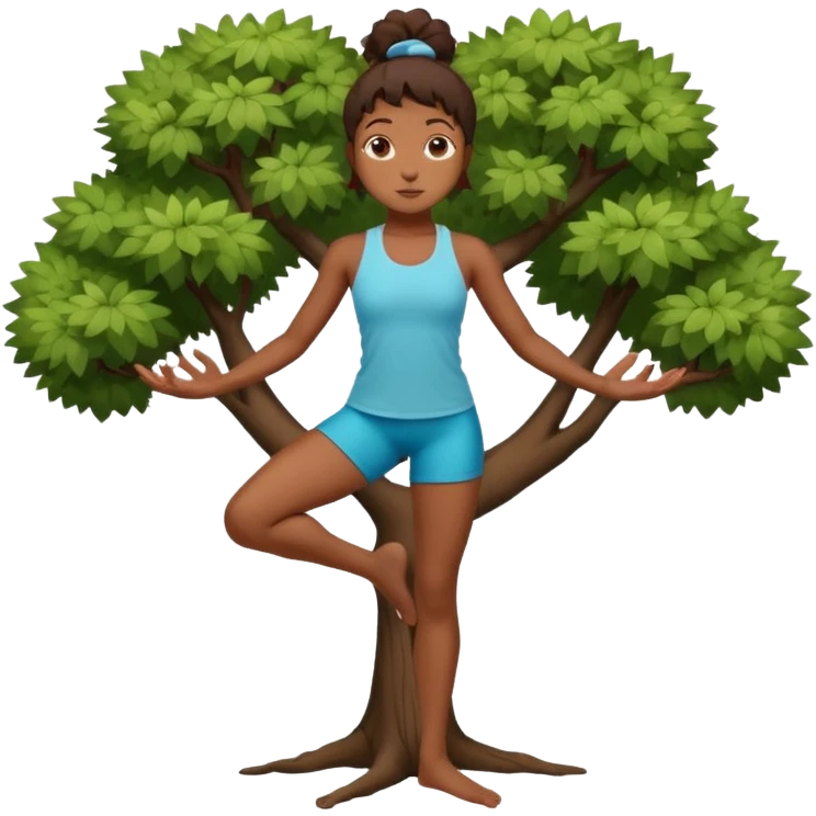 black girl in tree pose emoji